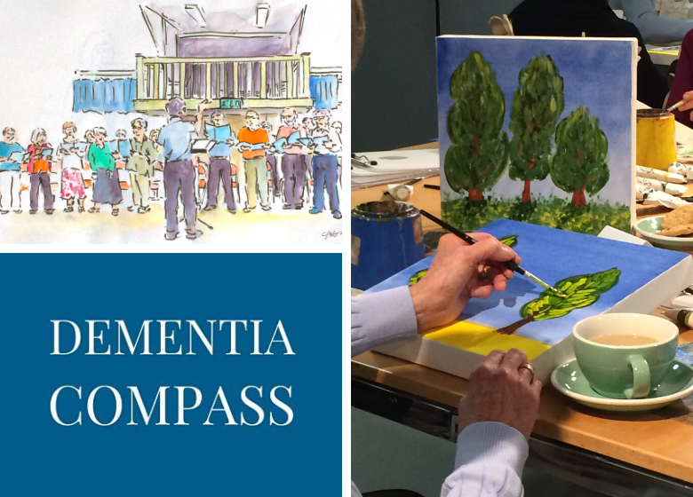 A collage showing what Dementia Compass is about